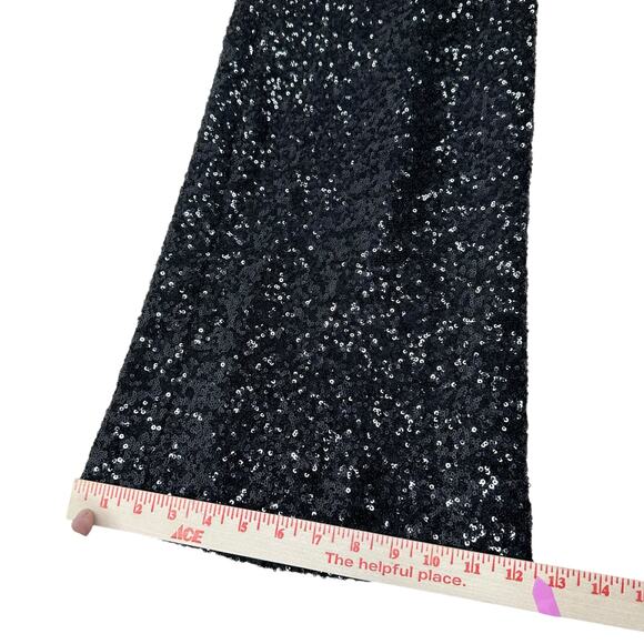 NWT Banana Republic Black Sequin Wide Leg Pants Sz Small Elastic Waist High Rise - Picture 10 of 16